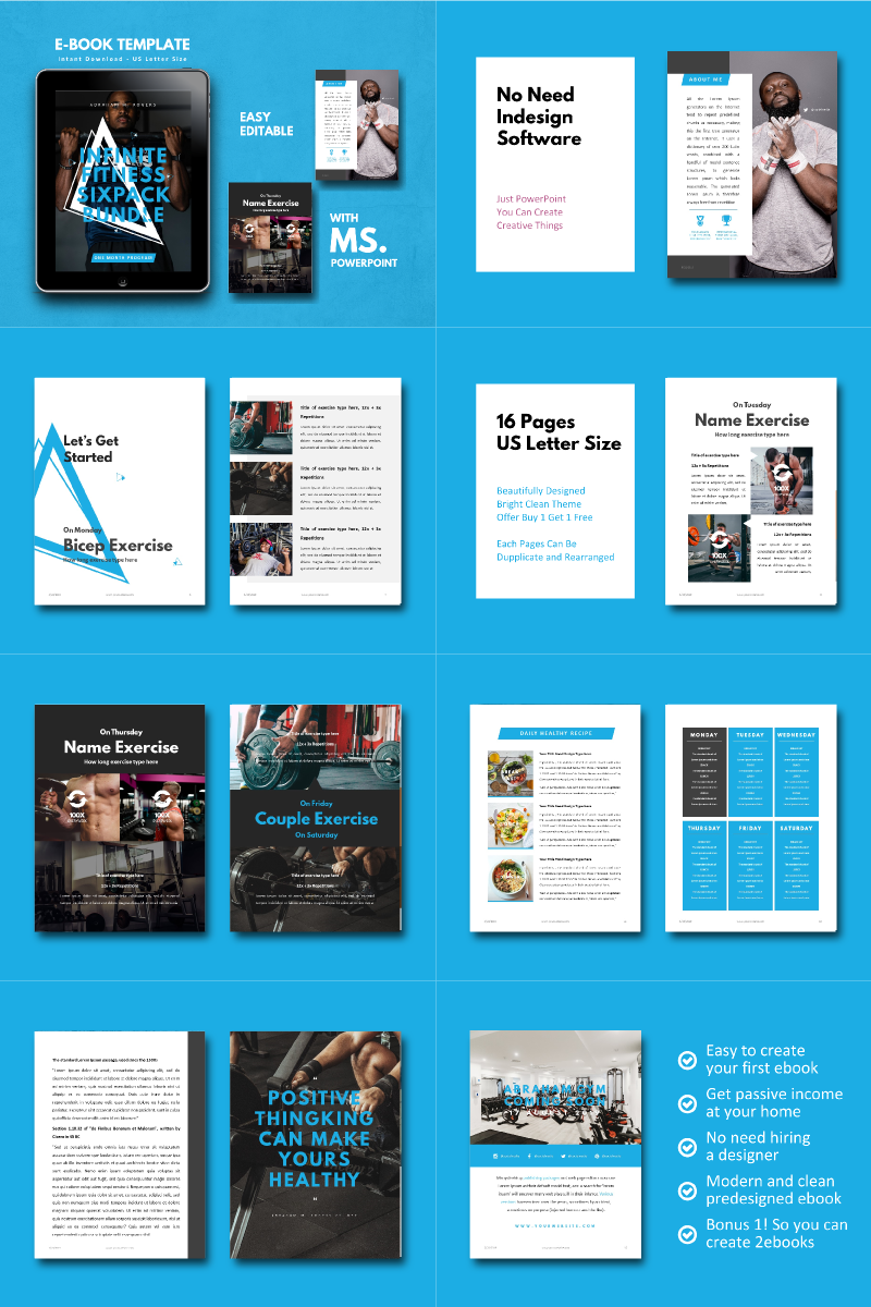 Detail Fitness Ebook Template Nomer 11