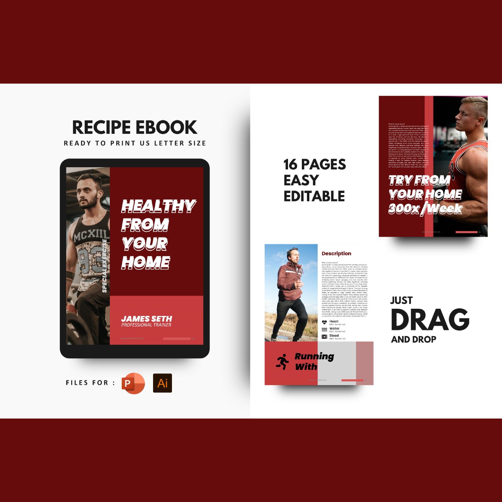 Detail Fitness Ebook Template Nomer 15