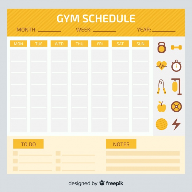 Detail Fitness Training Schedule Template Nomer 33