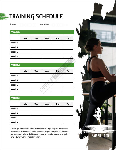 Detail Fitness Training Schedule Template Nomer 6