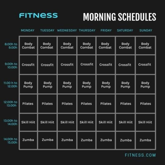 Detail Fitness Training Schedule Template Nomer 49