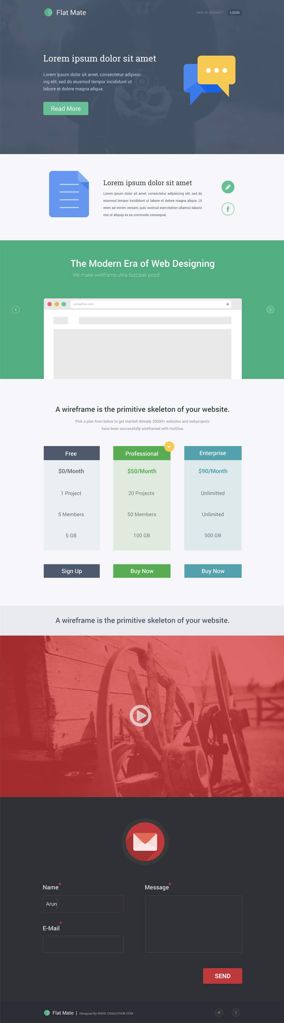 Detail Flat Css Template Nomer 15