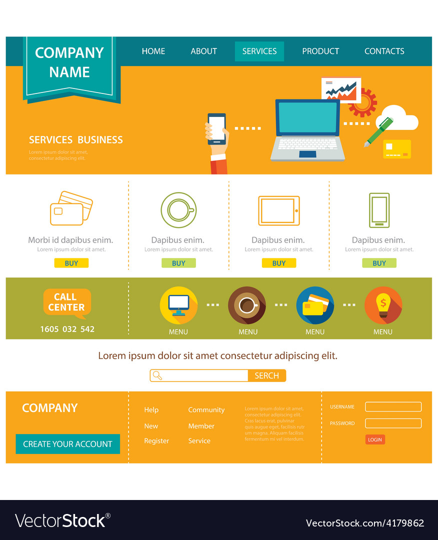 Detail Flat Design Template Nomer 19