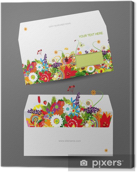 Detail Floral Envelope Template Nomer 39