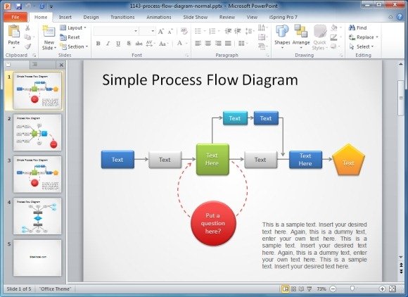 Detail Flow Chart Template Powerpoint Free Download Nomer 52