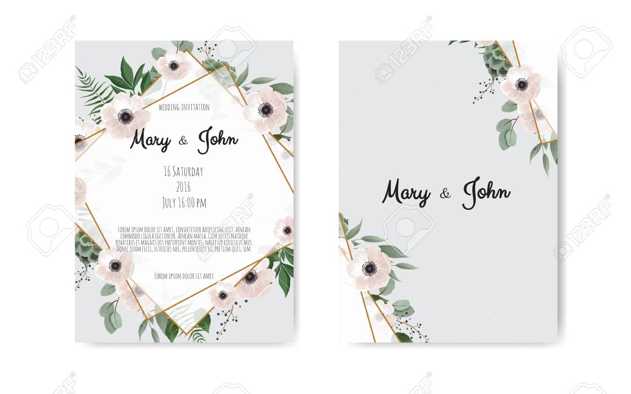 Detail Flower Invitation Card Template Nomer 26