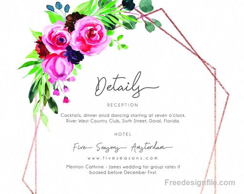 Detail Flower Invitation Card Template Nomer 44