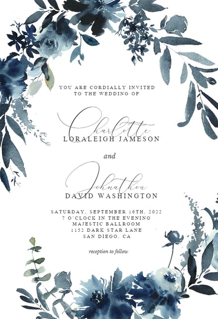 Detail Flower Invitation Card Template Nomer 51