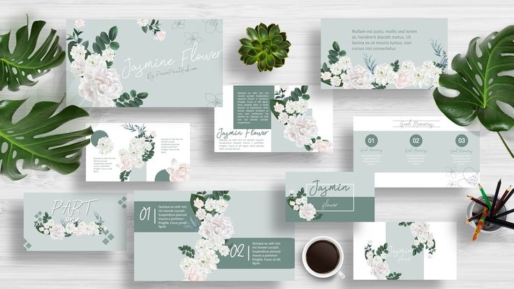 Detail Flowery Powerpoint Template Nomer 9