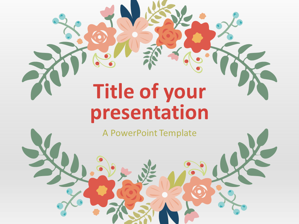 Detail Flowery Powerpoint Template Nomer 2