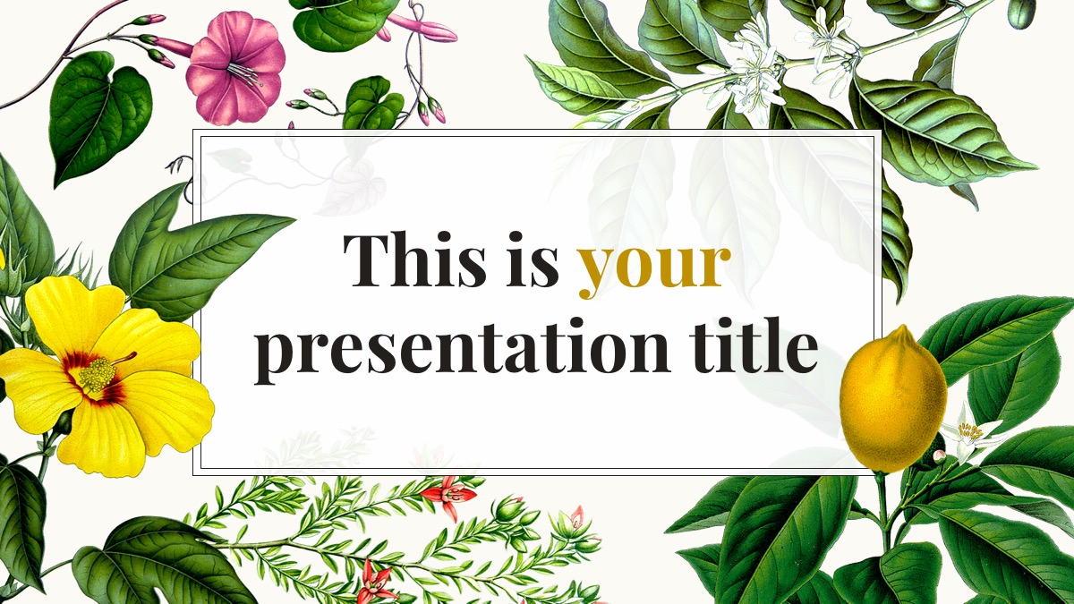 Detail Flowery Powerpoint Template Nomer 20