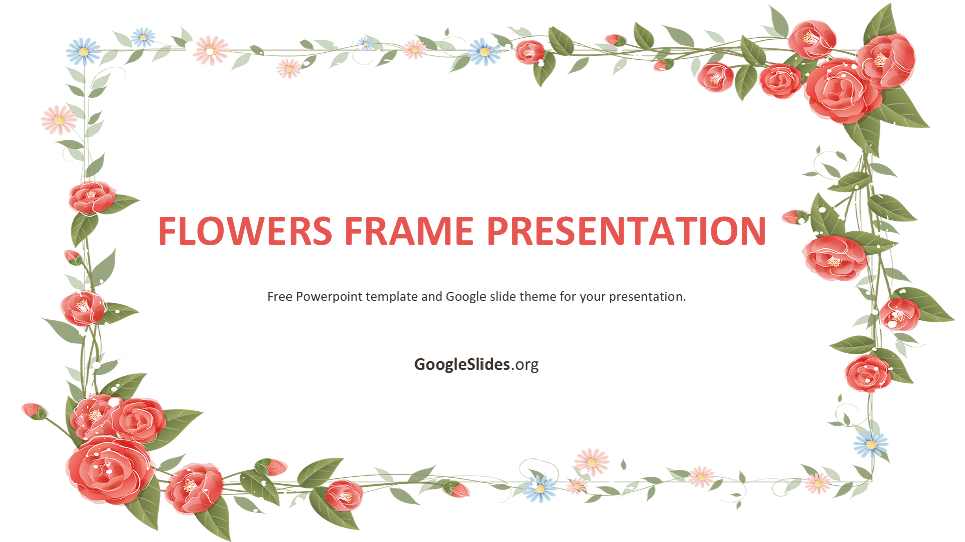 Detail Flowery Powerpoint Template Nomer 34