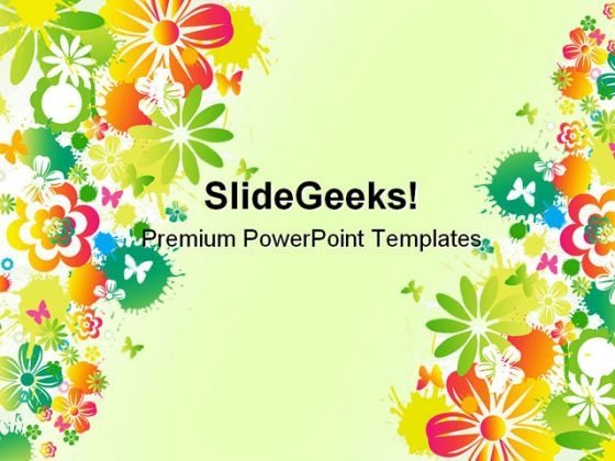 Detail Flowery Powerpoint Template Nomer 44