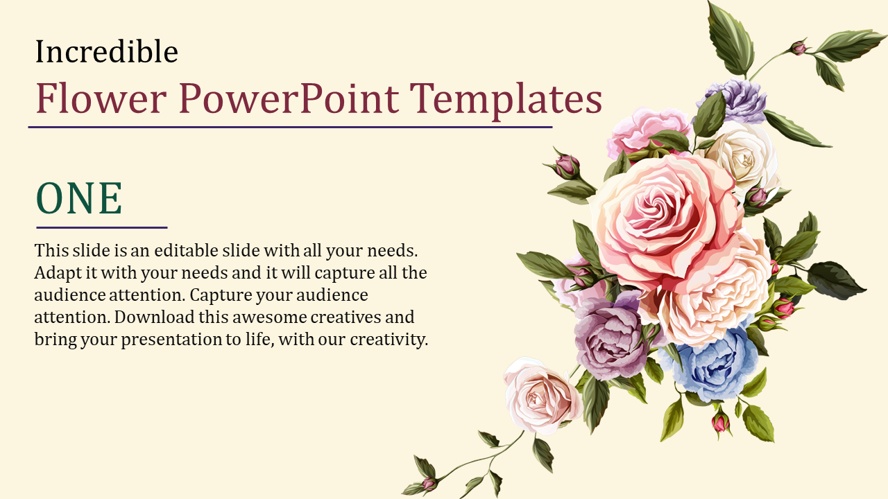 Detail Flowery Powerpoint Template Nomer 7