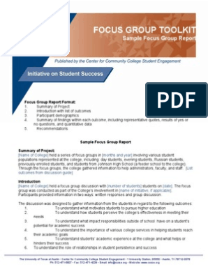 Detail Focus Group Discussion Report Template Nomer 39