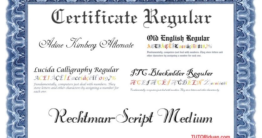 Detail Font Untuk Ijazah Nomer 2