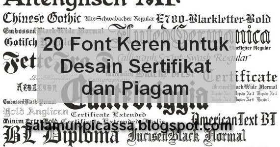 Detail Font Untuk Piagam Nomer 19