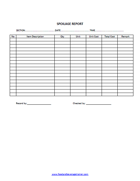 Detail Food And Beverage Report Template Nomer 6