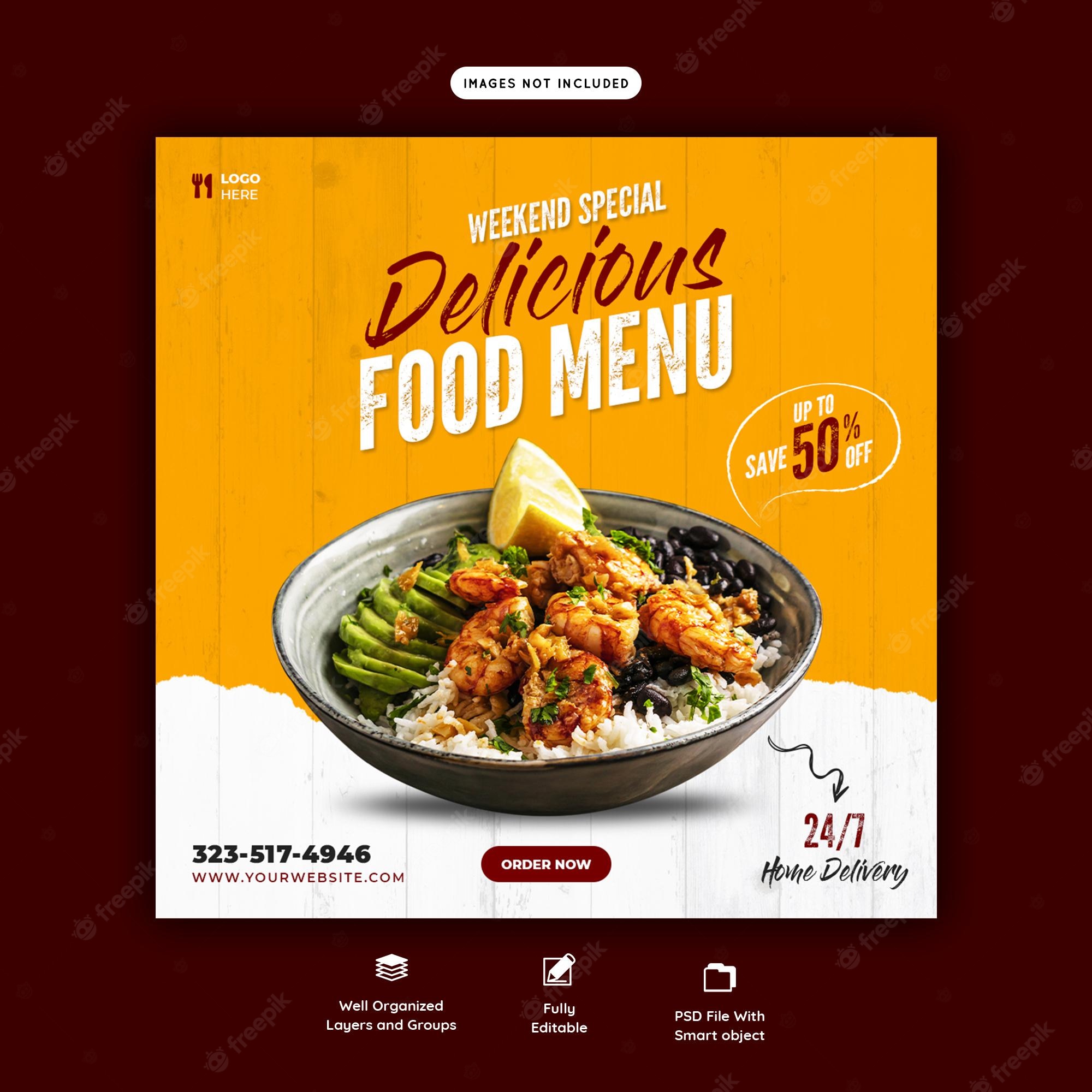 Detail Food Banner Design Template Free Nomer 7