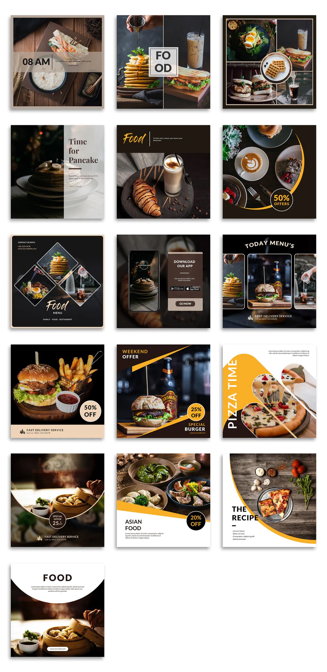 Detail Food Instagram Feed Template Nomer 14