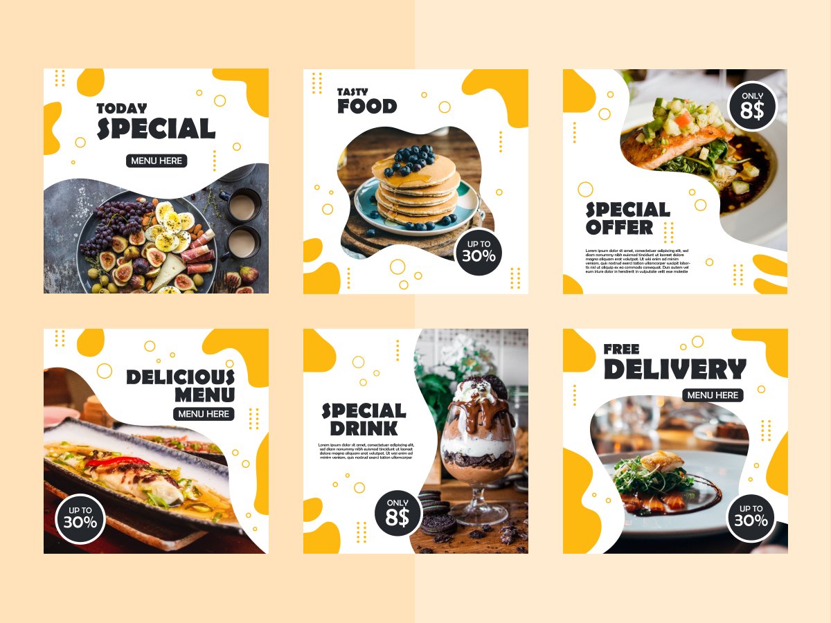 Detail Food Instagram Feed Template Nomer 3