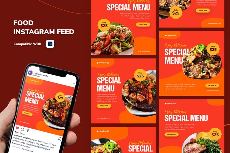 Detail Food Instagram Feed Template Nomer 51