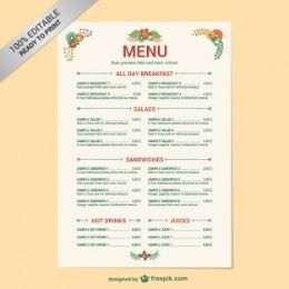 Detail Food Menu Template Microsoft Word Nomer 11