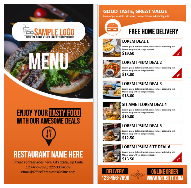 Detail Food Menu Template Microsoft Word Nomer 14