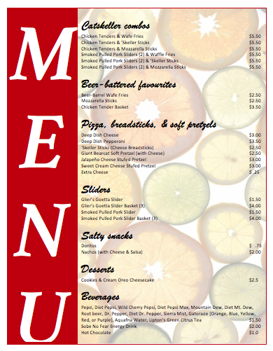 Detail Food Menu Template Microsoft Word Nomer 20