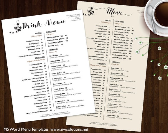 Detail Food Menu Template Microsoft Word Nomer 22