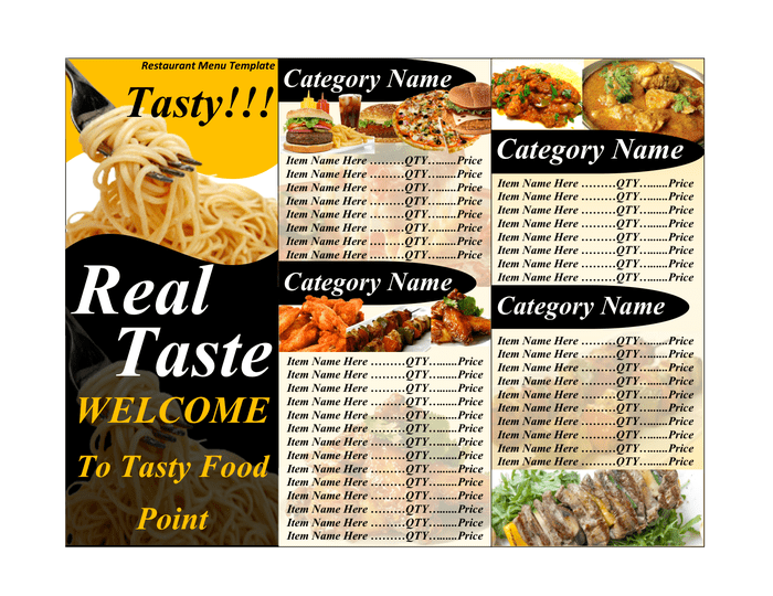 Detail Food Menu Template Microsoft Word Nomer 28