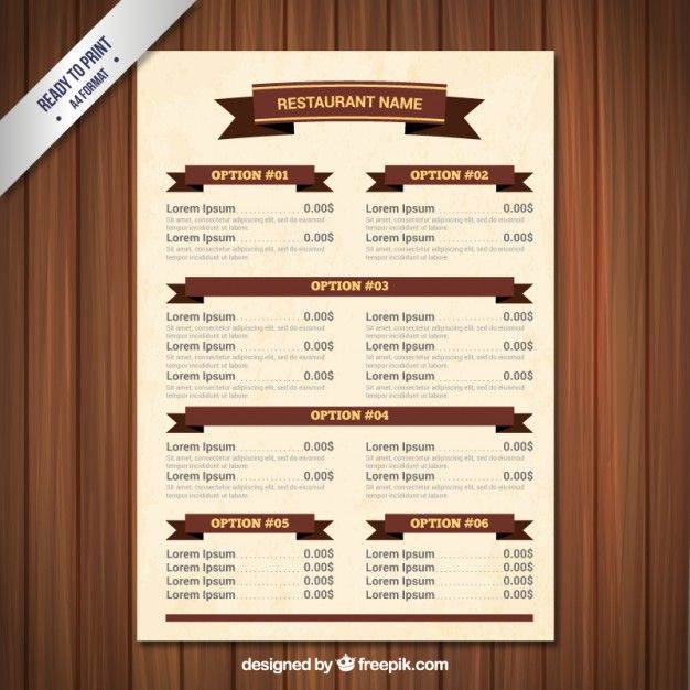 Detail Food Menu Template Microsoft Word Nomer 33