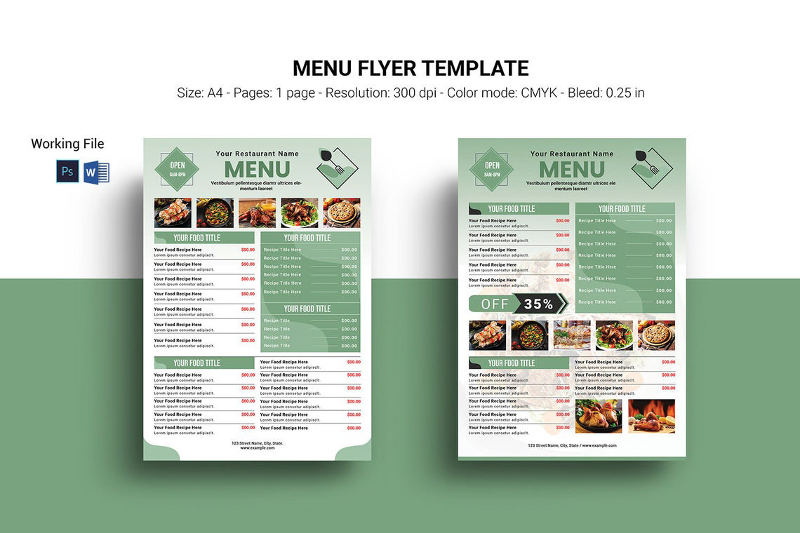 Detail Food Menu Template Microsoft Word Nomer 38