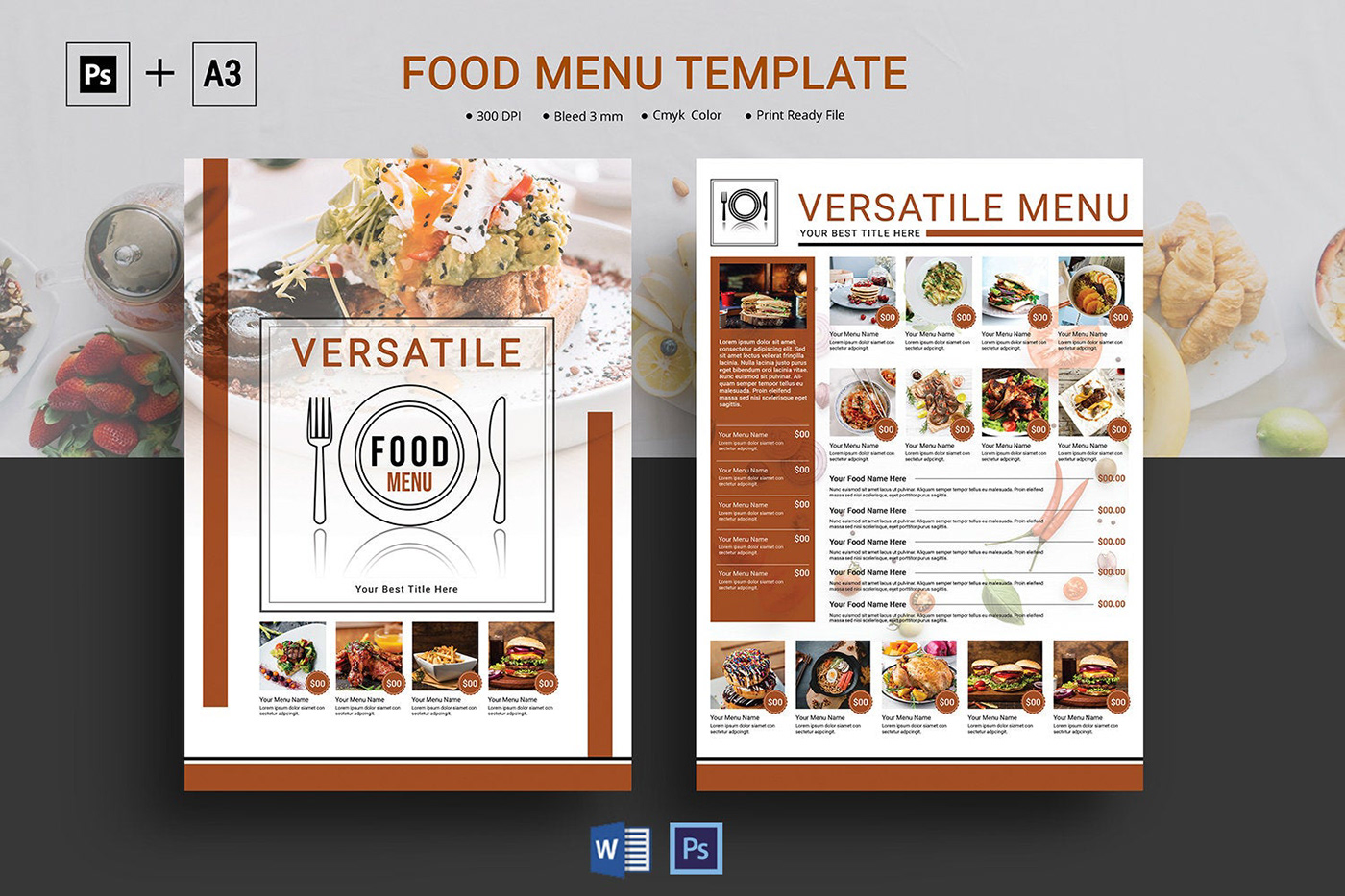 Detail Food Menu Template Microsoft Word Nomer 6