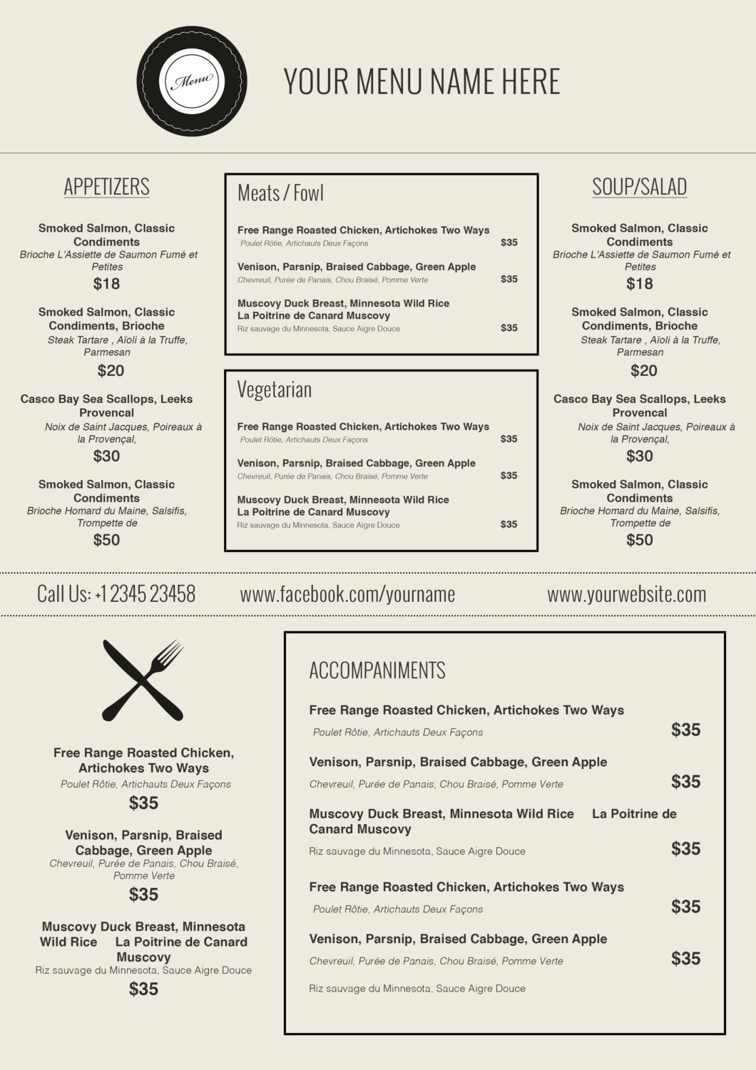 Detail Food Menu Template Microsoft Word Nomer 10