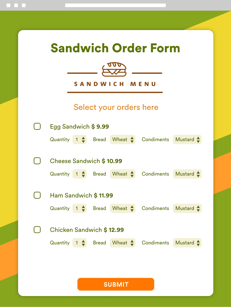 Detail Food Order List Template Nomer 13