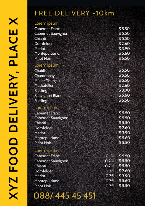 Download Food Order List Template Nomer 25