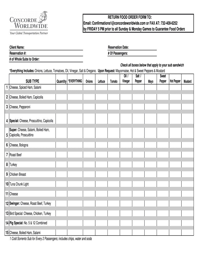 Detail Food Order List Template Nomer 4