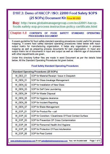 Detail Food Safety Sop Template Nomer 2