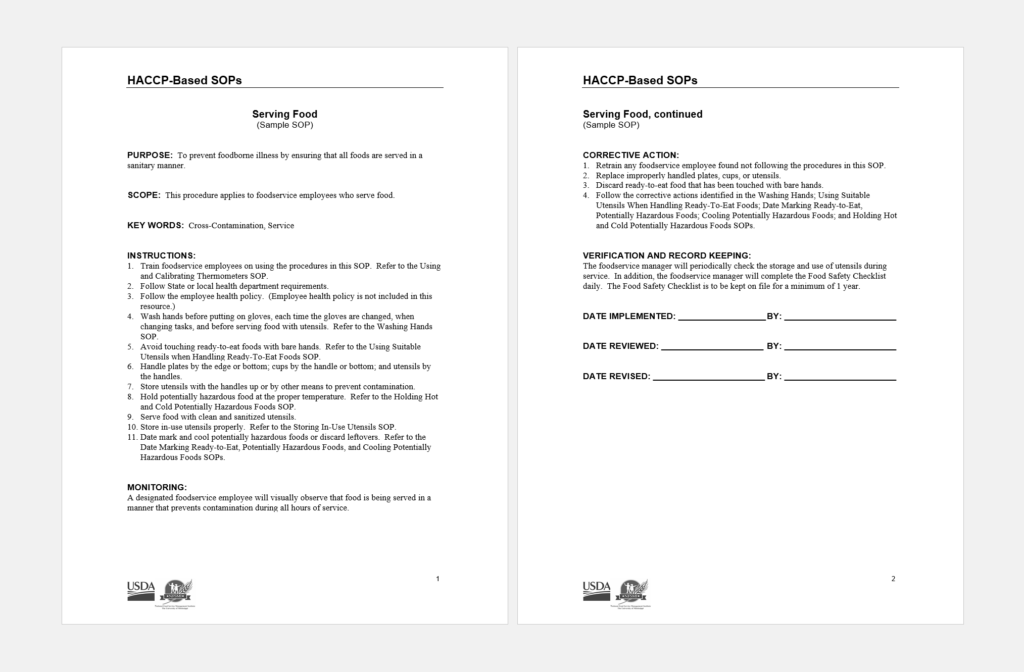 Detail Food Safety Sop Template Nomer 19