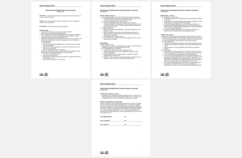 Detail Food Safety Sop Template Nomer 27