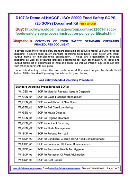 Detail Food Safety Sop Template Nomer 5