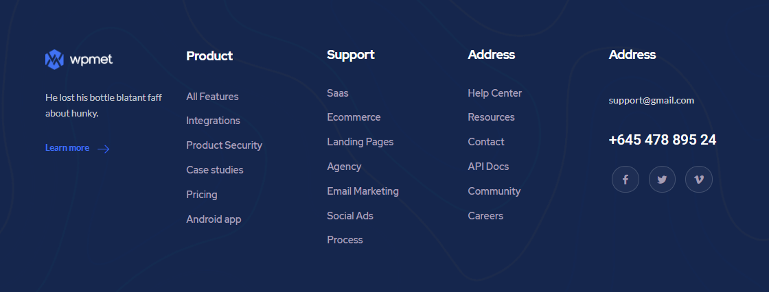 Detail Footer Template For Elementor Nomer 16