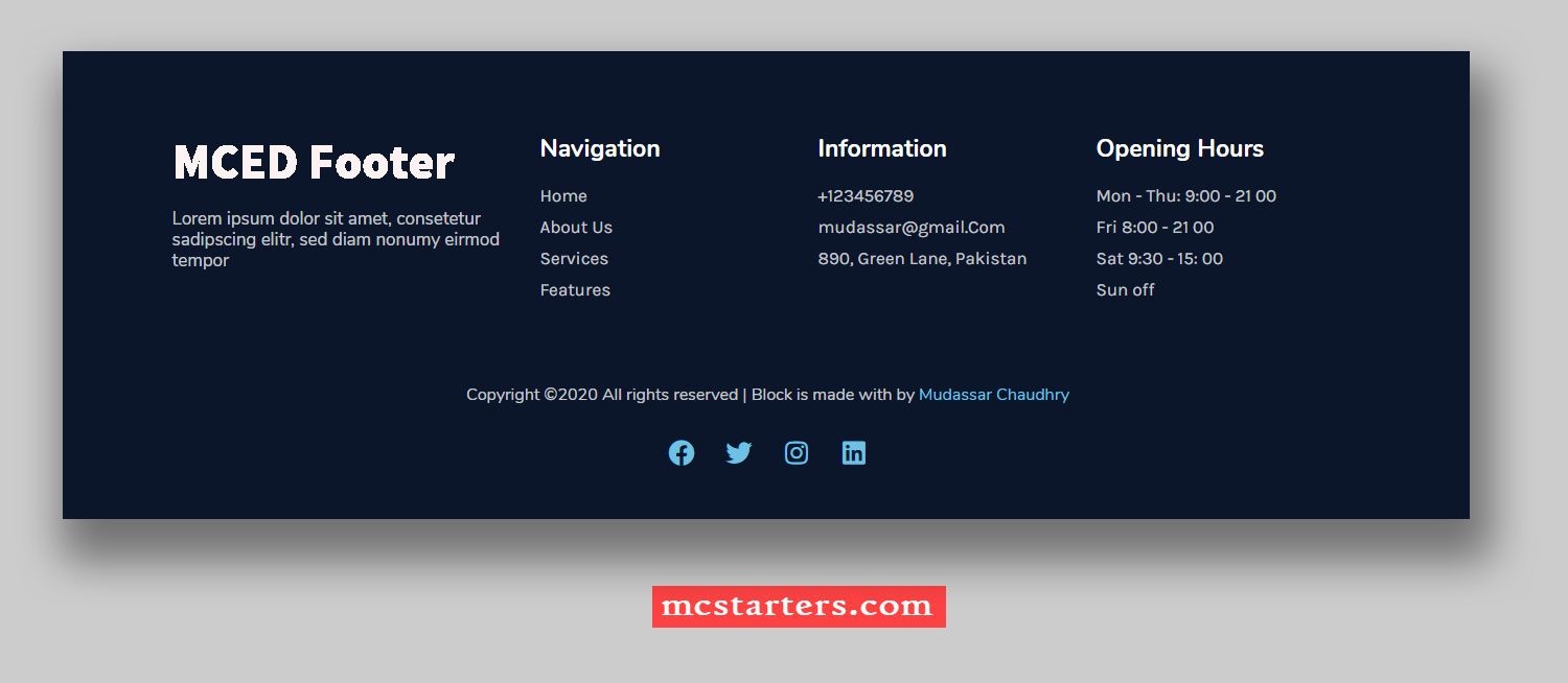 Detail Footer Template For Elementor Nomer 5