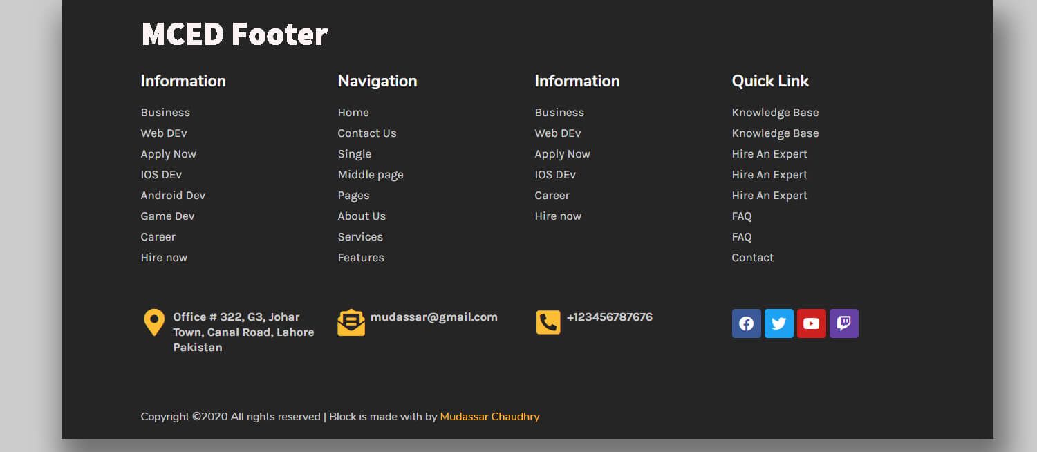 Detail Footer Template For Elementor Nomer 9