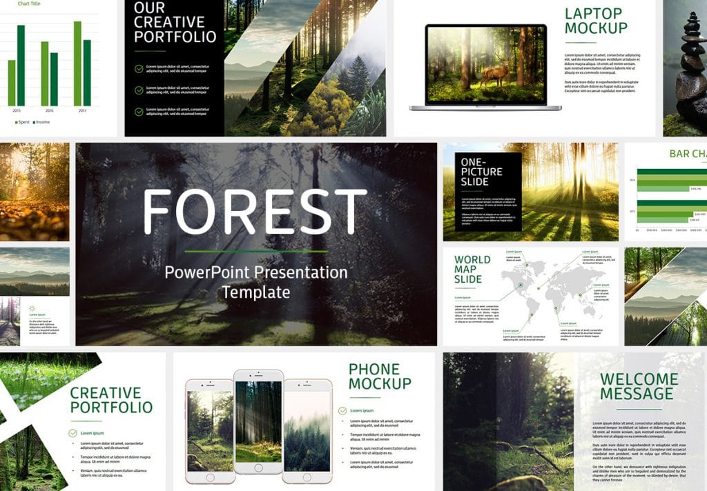 Detail Forest Powerpoint Template Nomer 26