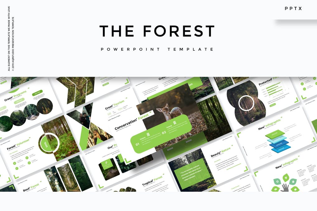 Detail Forest Powerpoint Template Nomer 48