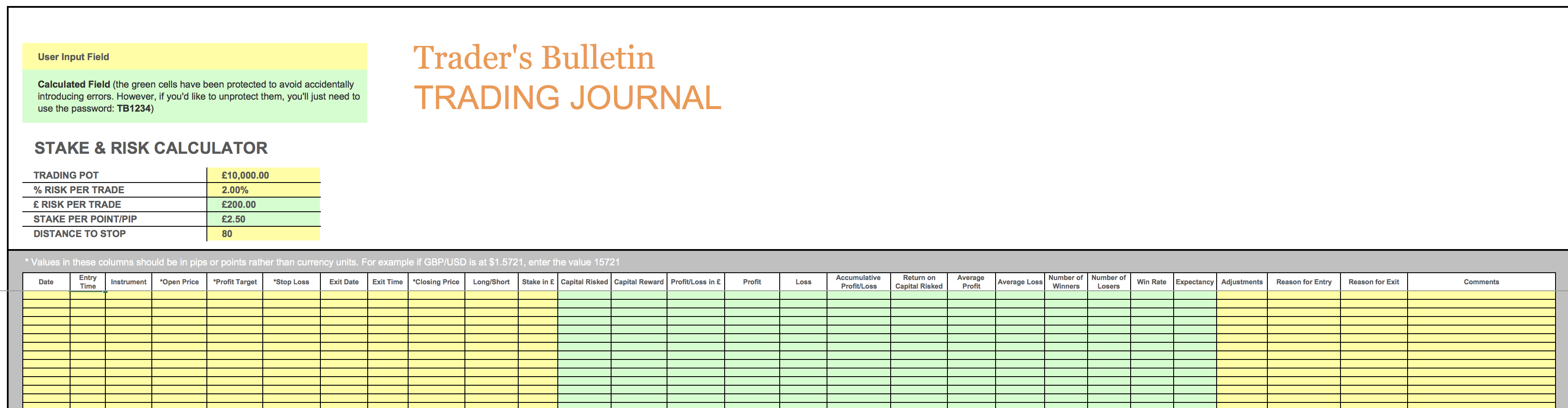 Detail Forex Trading Plan Template Excel Nomer 16