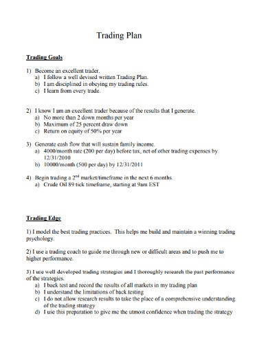 Detail Forex Trading Plan Template Excel Nomer 42