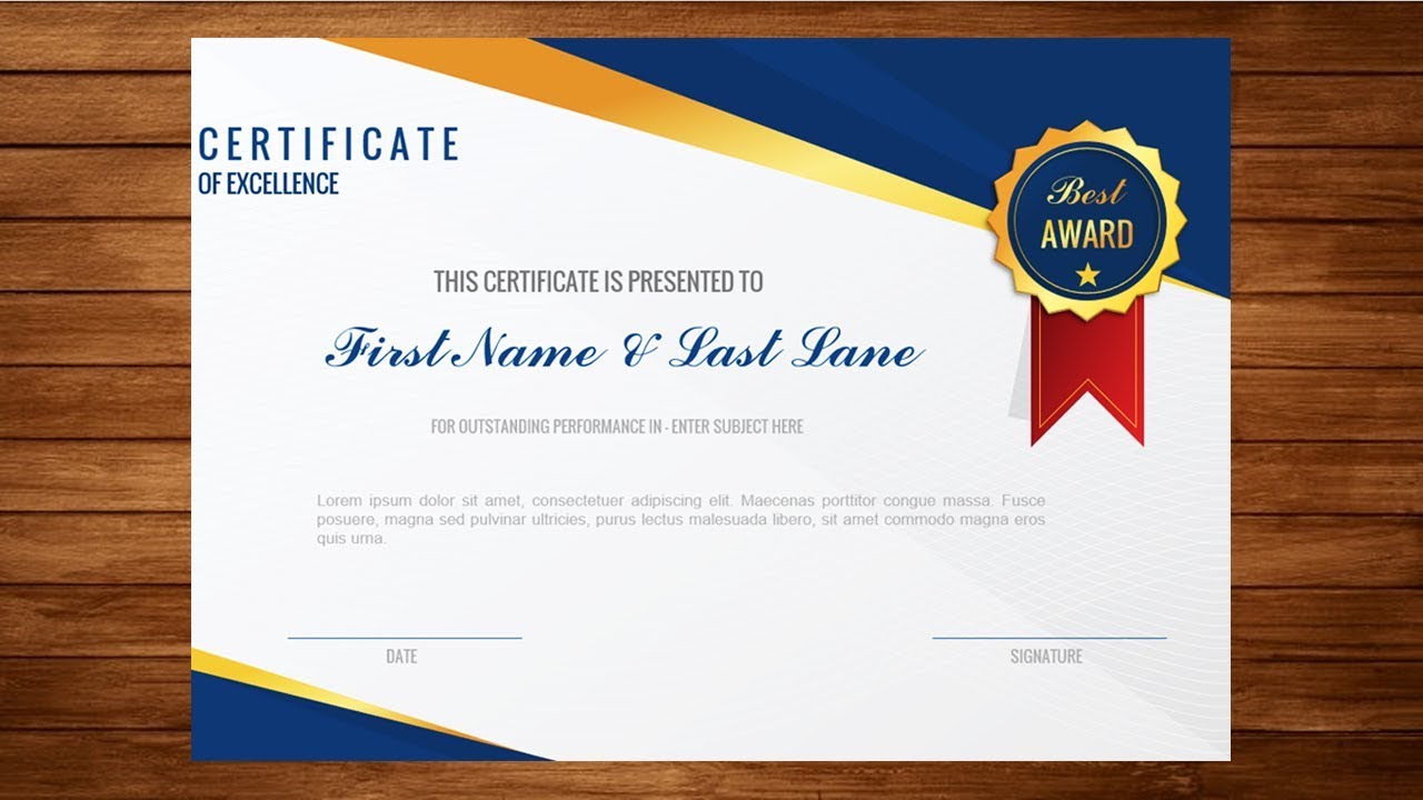 Detail Formal Certificate Template Nomer 28